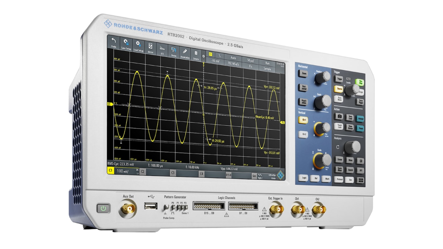 Oscilloscopio Da banco Rohde & Schwarz RTB-2002, 2 ch. analogici, 300MHz, Cert. ISO