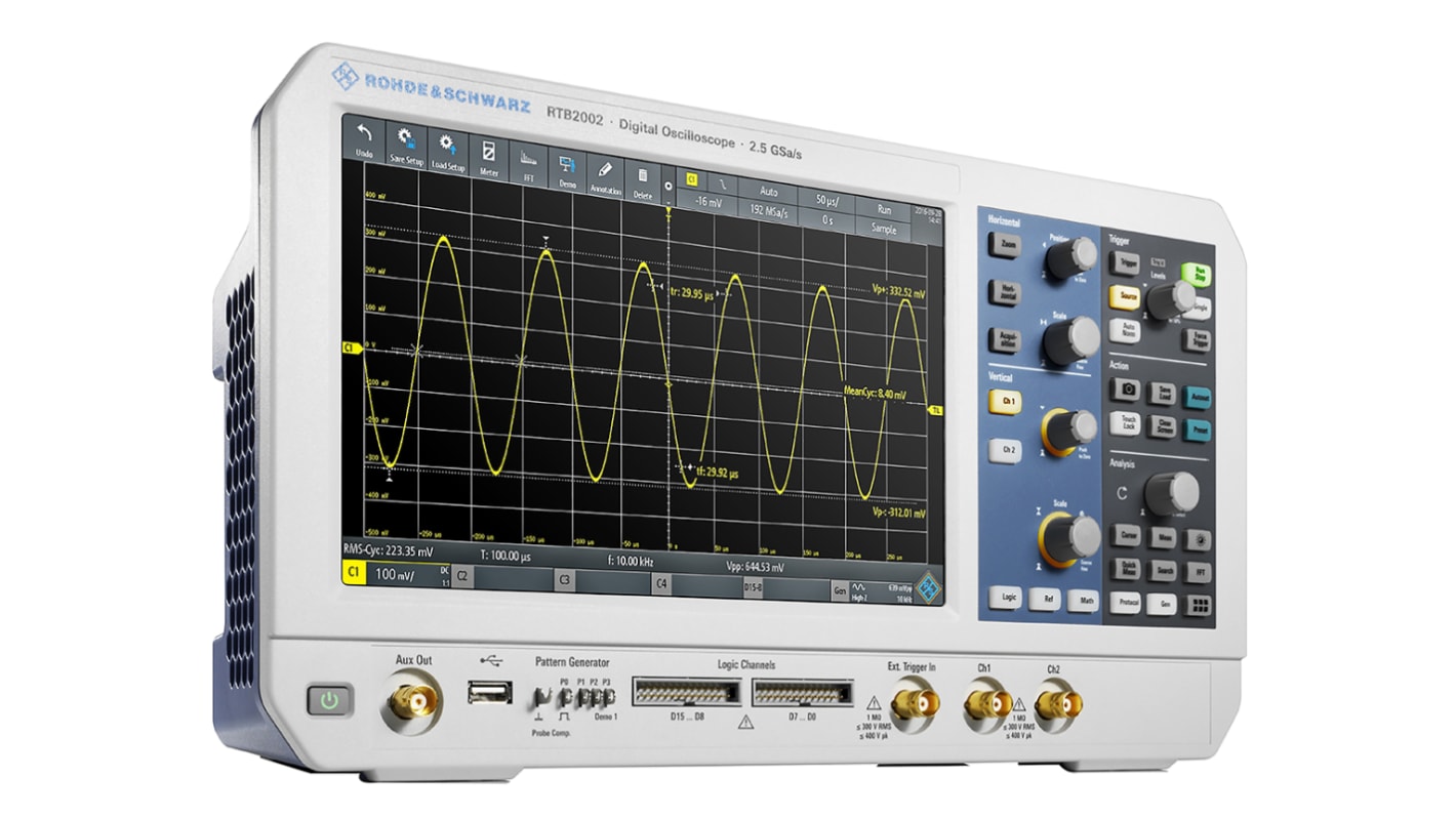 Oscilloscopio Da banco Rohde & Schwarz RTB-2002, 2 ch. analogici, 100MHz, Cert. ISO