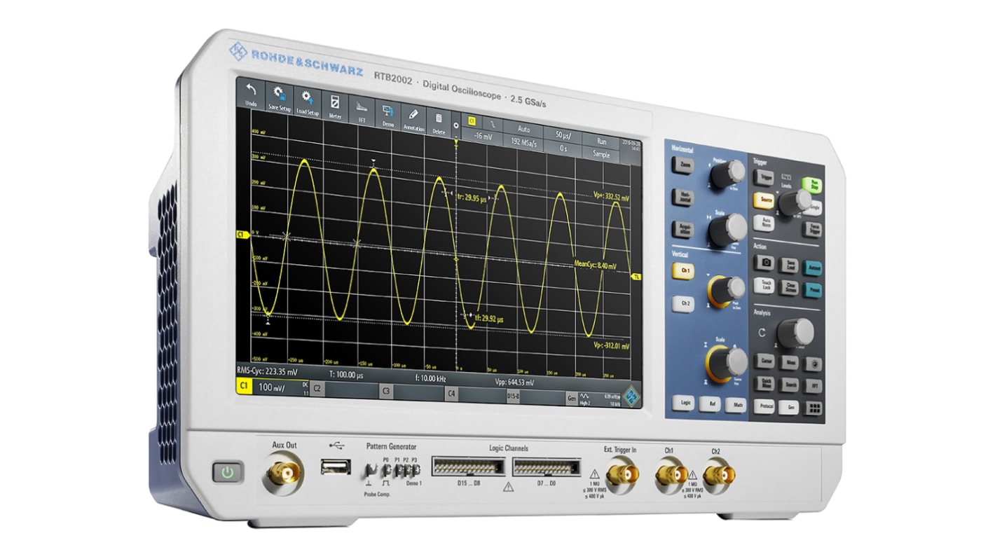 Oscilloscopio Da banco Rohde & Schwarz RTB-2002, 2 ch. analogici, 200MHz, Cert. LAT