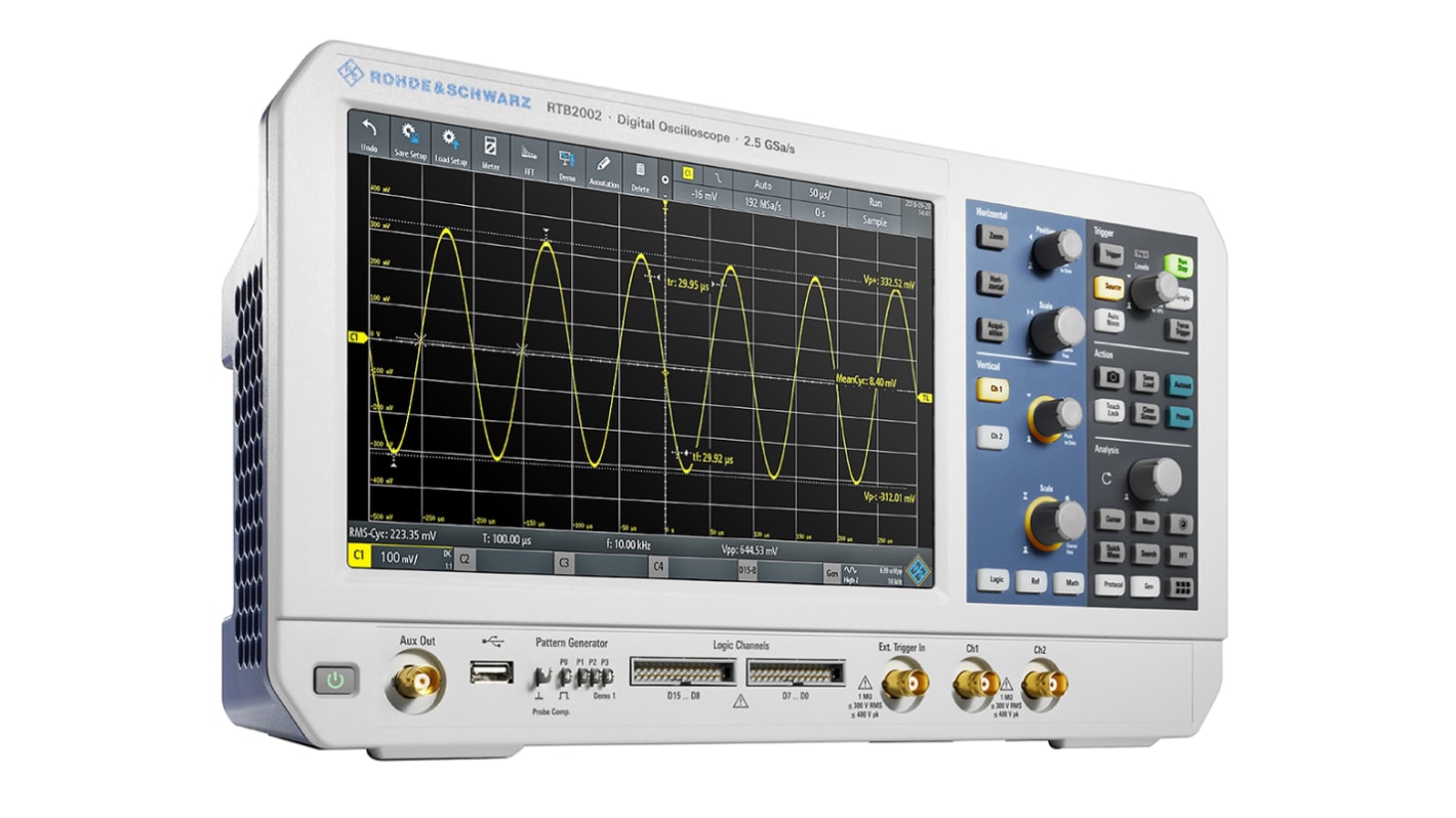 Oscilloscopio Rohde & Schwarz RTB-2002, 2 ch. analogici, 16 ch. digitali, 200MHz, Cert. LAT