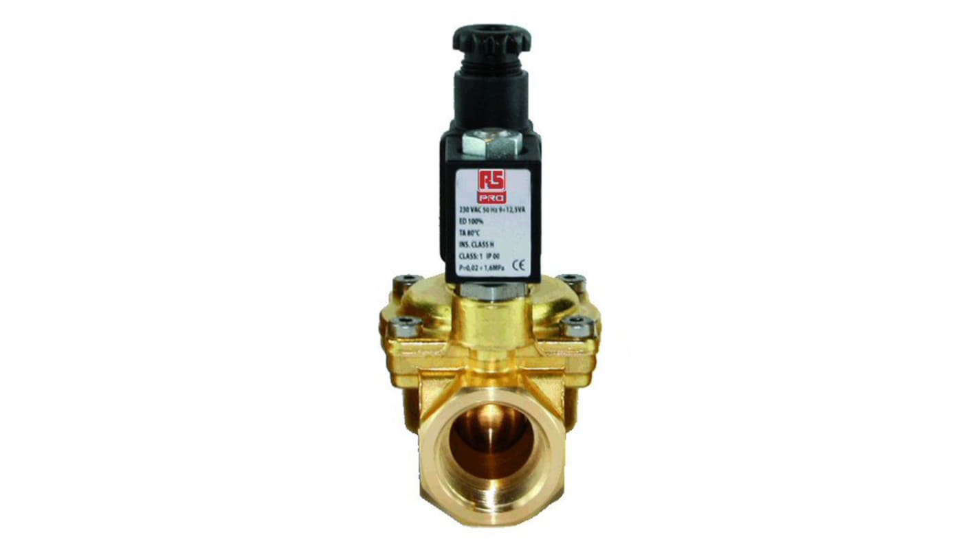 RS PRO Solenoid Valve, 2 port(s) , NC, 220 V ac