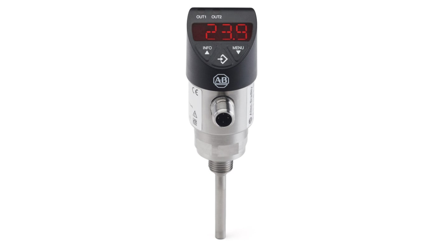 Sensor RTD PT1000 Allen Bradley, sonda: Ø 6mm, long. 100mm, temp. -20°C → +80°C, IO-Link