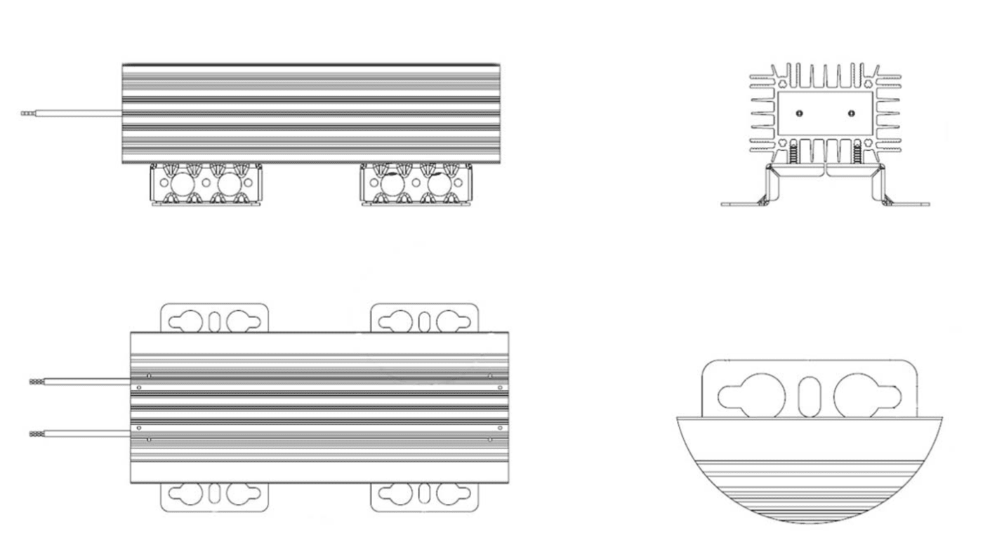 Resistencia de montaje en panel Danotherm, 10Ω ±10% 525W, Aluminium Housed, Cable, Bobinado