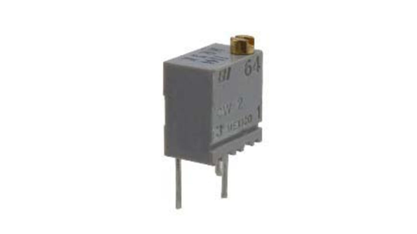 Potenciómetro para PCB TT ElectronicsBI serie 64, 5kΩ máximo, ±10%, ±100ppm/°C, 0.25 W @ 85 °C, vueltas: 12, Montaje en