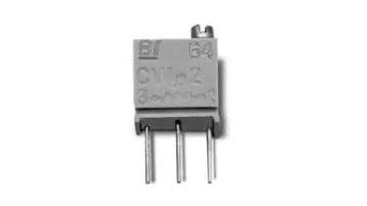 Potenciómetro para PCB TT Electronics/BI serie 64, 20kΩ máximo, ±10%, ±100ppm/°C, 0.25 W @ 85 °C, vueltas: 12, Montaje