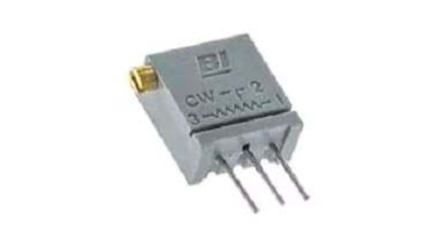 Potenciómetro para PCB TT Electronics/BI serie 67, 100kΩ máximo, ±10%, ±100ppm/°C, 0.5W, vueltas: 20, Montaje en