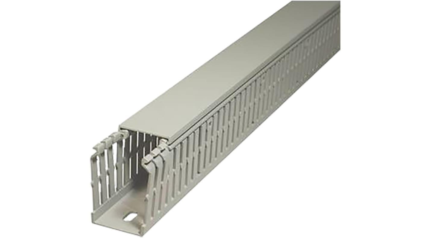 Koryto kablowe szerokość 25 mm głębokość 30mm typ Koryto panelowe z otworami SES Sterling PVC Otwarty Szary