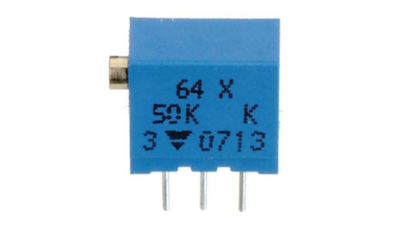 2kΩ, Through Hole Trimmer Potentiometer 0.25 W @ 85 °C Top Adjust TT Electronics/BI, 64