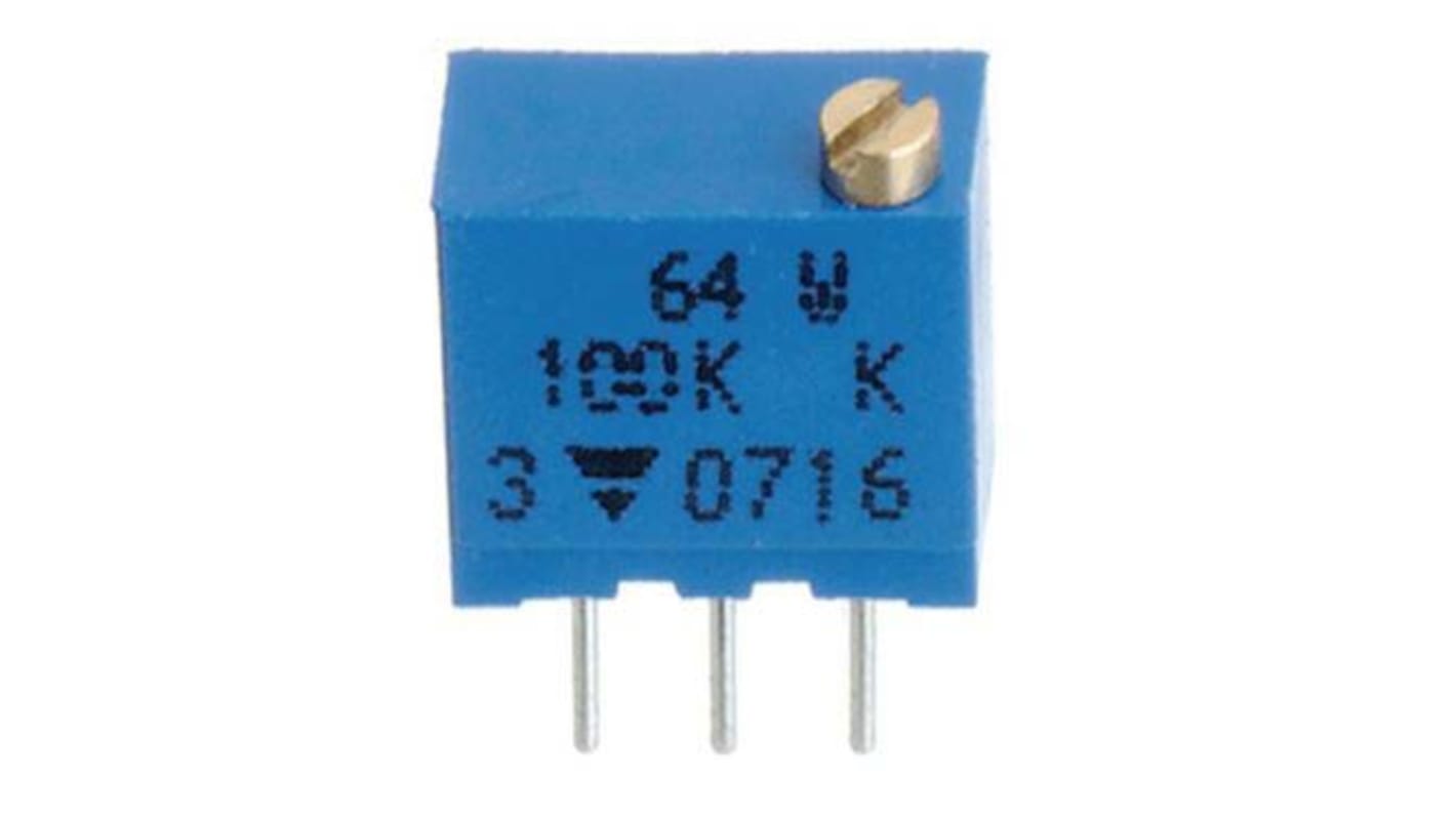 Potenciómetro para PCB TT ElectronicsBI serie 64, 500Ω máximo, ±10%, ±100ppm/°C, 0.25 W @ 85 °C, vueltas: 12, Montaje