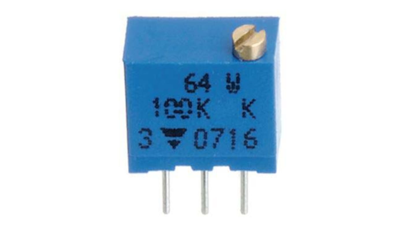 10kΩ, Through Hole Trimmer Potentiometer 0.25 W @ 85 °C Top Adjust TT Electronics/BI, 64