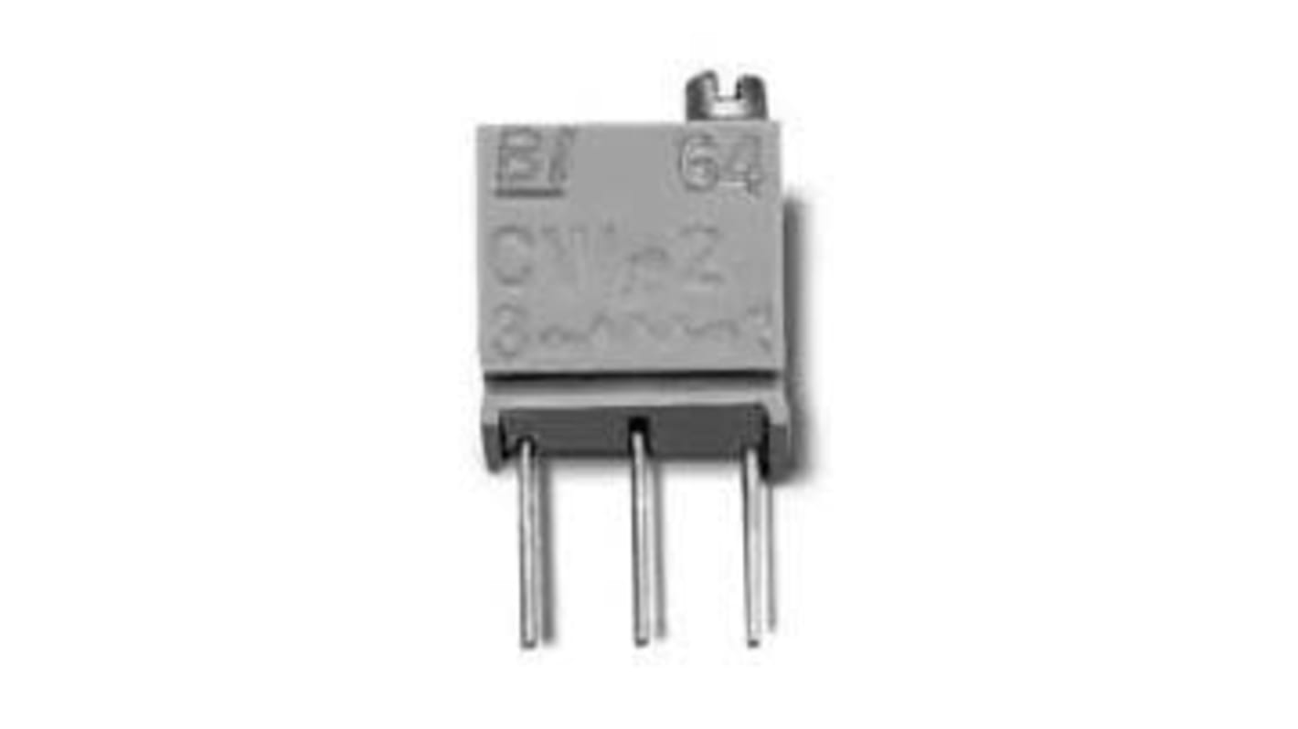 Potenciómetro para PCB TT ElectronicsBI serie 64, 5kΩ máximo, ±10%, ±100ppm/°C, 0.25 W @ 85 °C, vueltas: 12, Montaje en