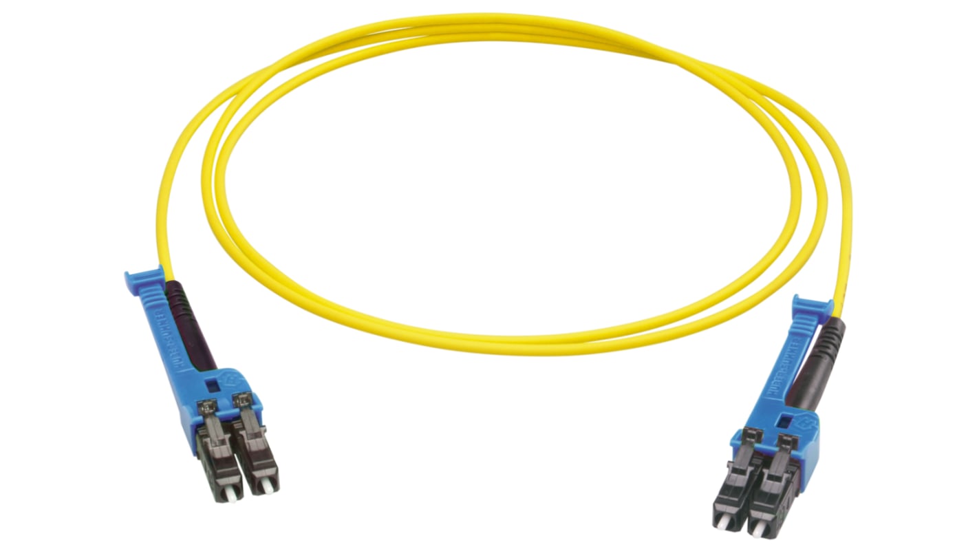 Cable de fibra óptica Huber+Suhner G657A2, con A: LC, con B: LC, long. 1m Amarillo