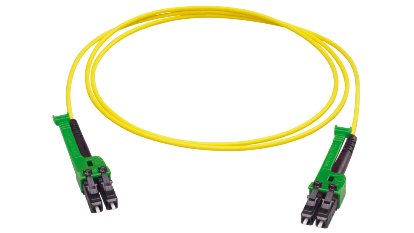 Huber+Suhner Single Mode Fibre Optic Cable, 2.1 (Cable)mm, Yellow, 15m