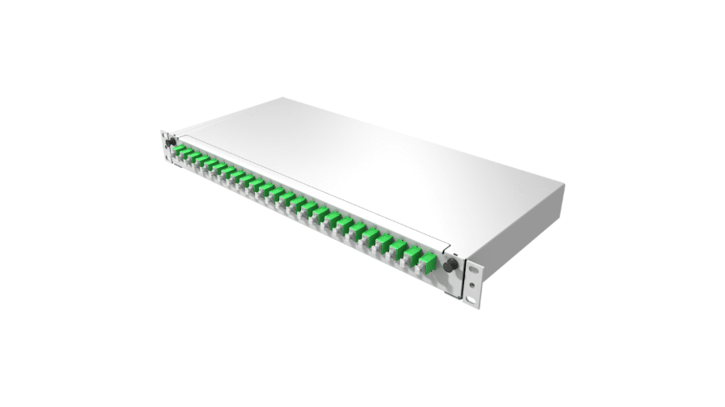 Patch panel per fibra ottica, Huber+Suhner, 24 porte, SC, Single Mode, Simplex, 1U, Patch Panel
