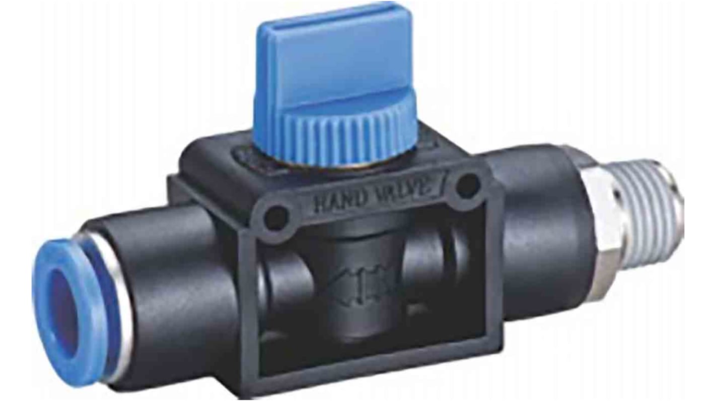 RS PRO Handle 3/2 Pneumatic Manual Control Valve, 1/2 in, 3/8 in