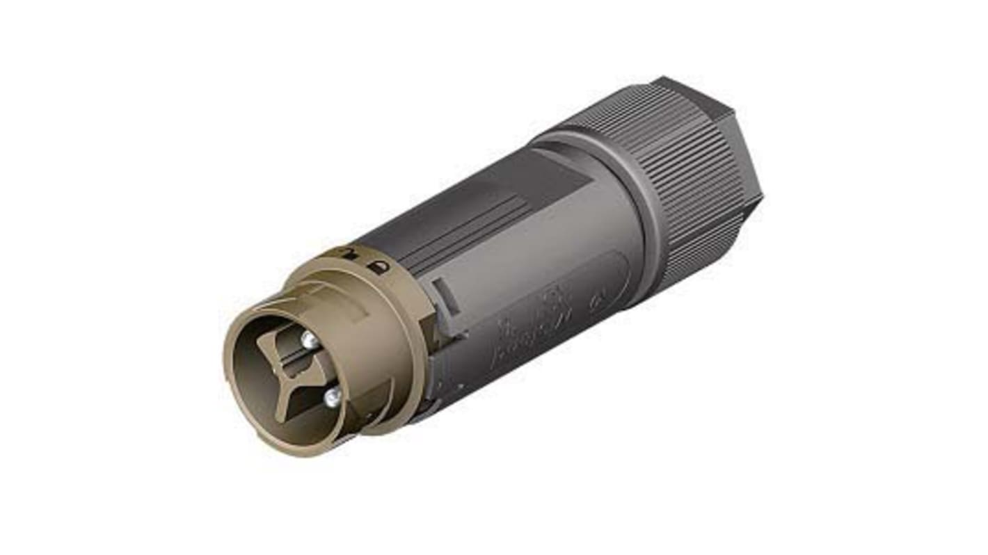 Conector con contratuerca Macho RST Mini, 3 Polos, Montaje de Cable, 120 V, 16A, IP66, IP68, IP69