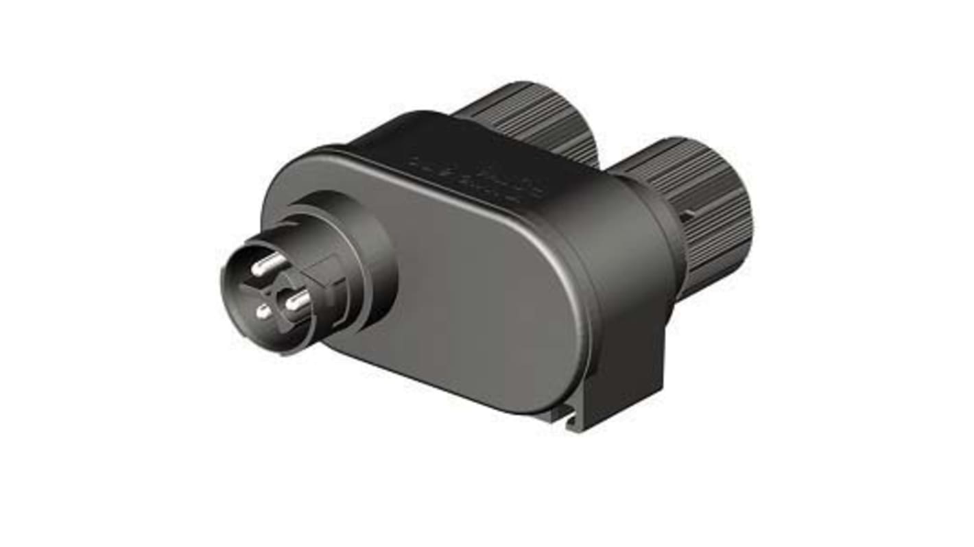 Wieland RST Mini Series Distribution Block, 3-Pole, 1 (Input), 2 (Output)-Way, Screw Mount, 16A, IP66, IP68, IP69