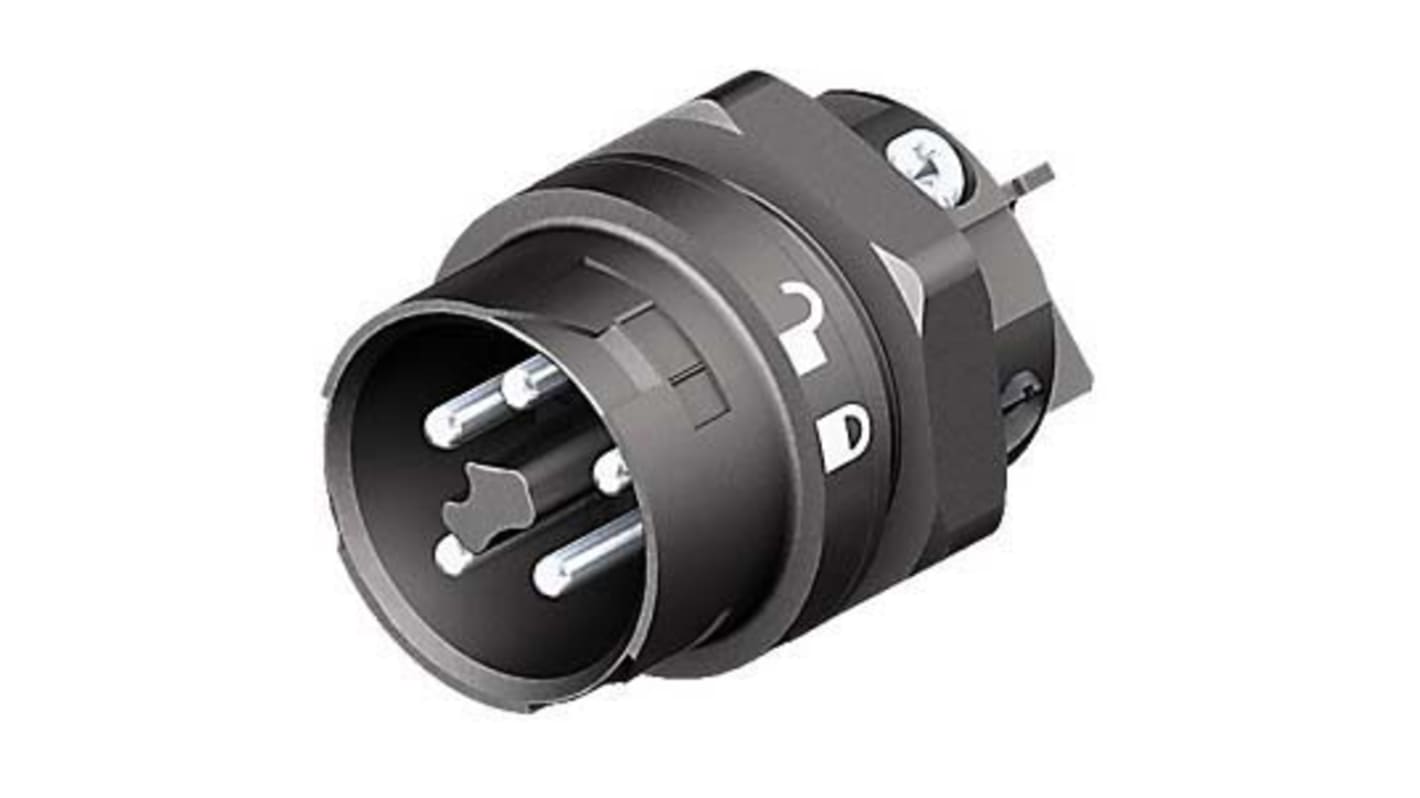 Wieland RST Mini Series Mini Connector, 5P-Pole, Male, 1-Way, Panel Mount, 16A, IP66, IP68, IP69