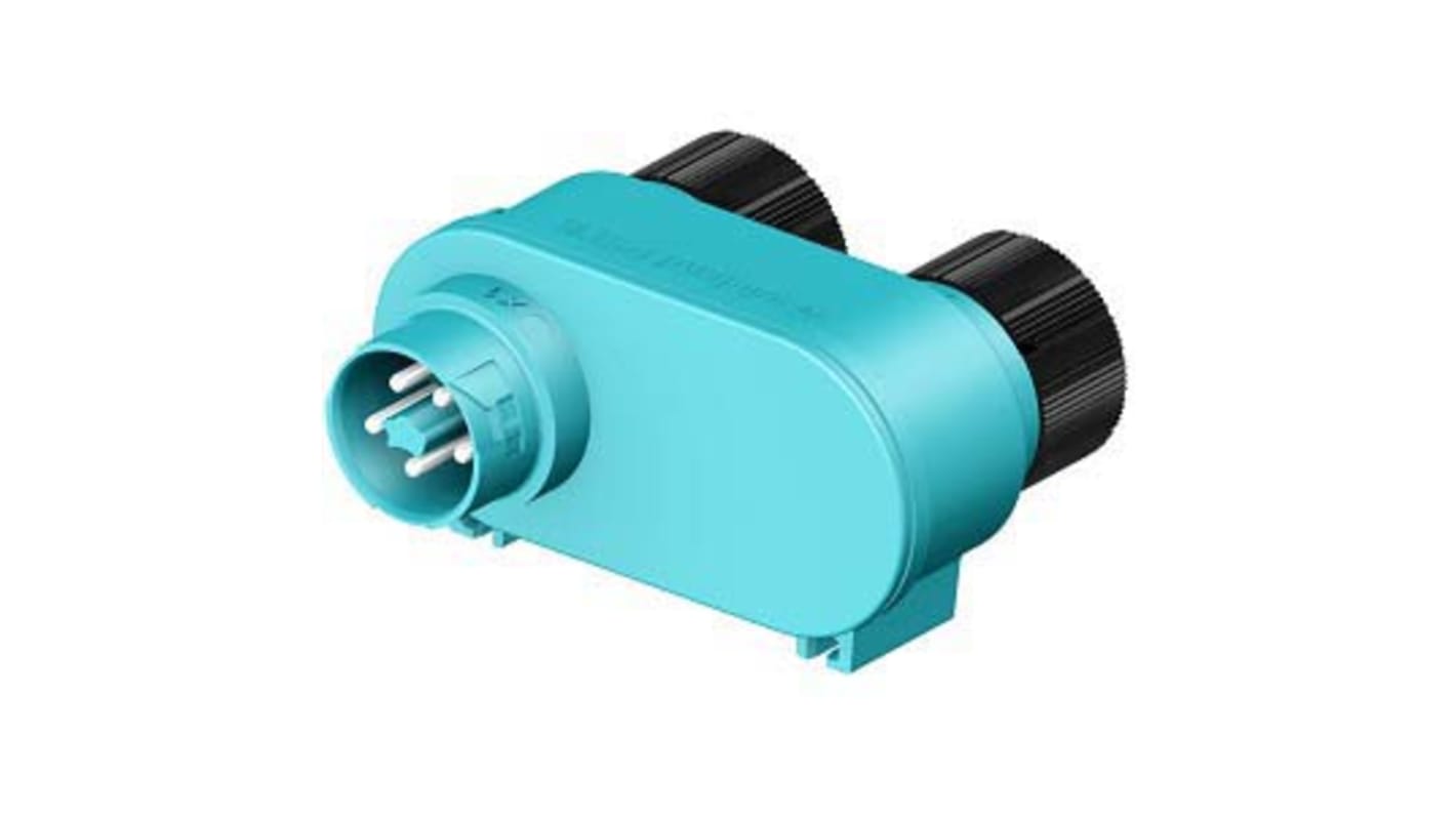 Wieland RST Mini Series Distribution Block, 5-Pole, 1 (Input), 2 (Output)-Way, Screw Mount, 16A, IP66, IP68, IP69