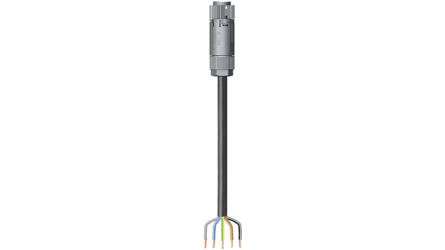 Wieland RST Mini Series Cable Assembly, 5-Pole, Female, 1-Way, Cable Mount, 16A, IP66, IP68, IP69