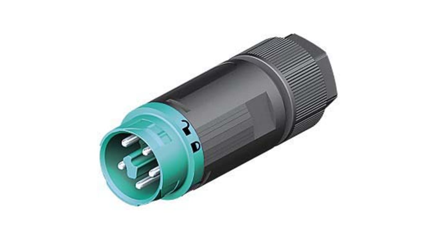 Wieland RST Mini Series Mini Connector, 5-Pole, Male, 1-Way, Cable Mount, 16A, IP66, IP68, IP69