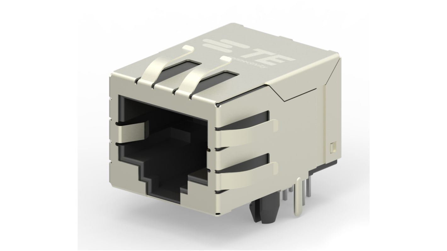 TE Connectivity 2031994 Cat.6 RJ45-Steckverbinder Buchse, 1 x 1-Port 8-polig Vernickeltes Messing PCB abgewinkelt