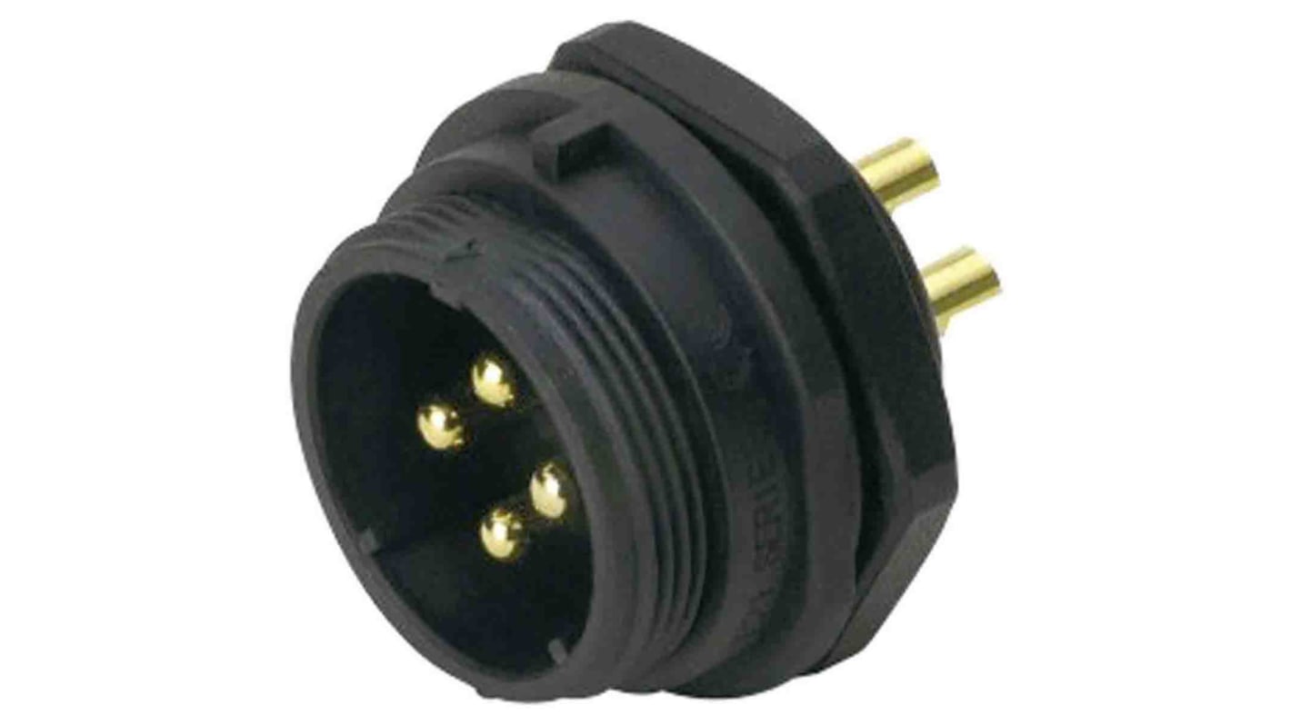 Conector circular RS PRO macho de 7 vías macho, Montaje pasante, IP68