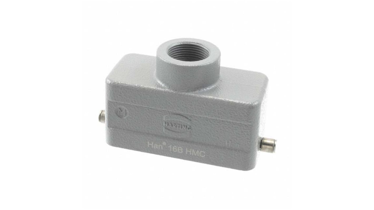 Carcasa para conector industrial con entrada superior HARTING serie Han HMC tamaño 16B, con rosca M25 x 1.5