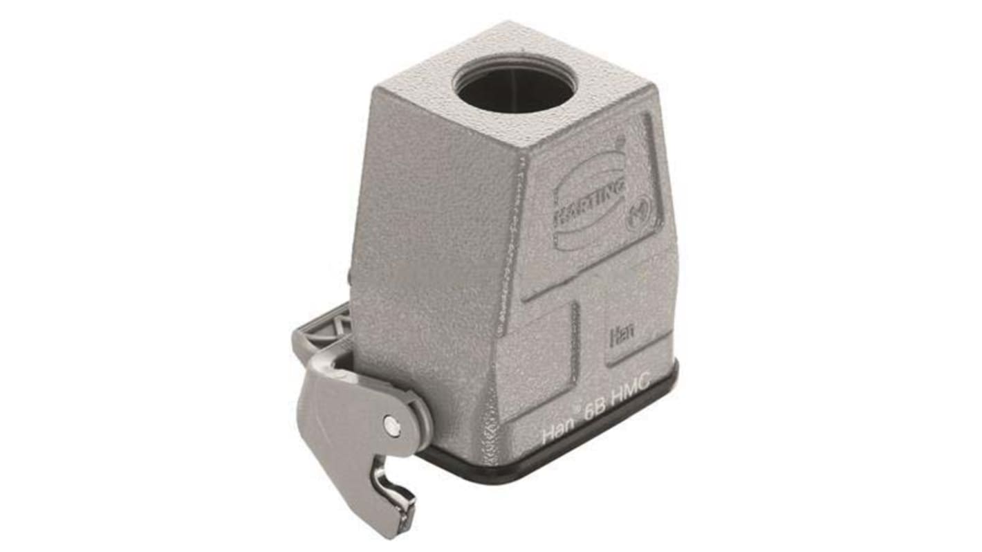 Carcasa para conector industrial con entrada superior HARTING serie Han HMC tamaño 6B, con rosca M25 x 1.5