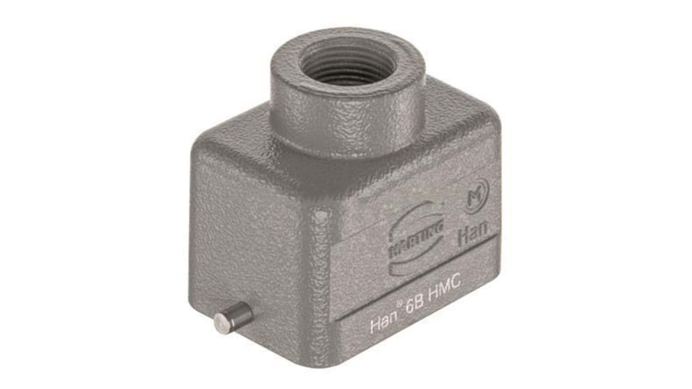 Carcasa para conector industrial con entrada superior HARTING serie Han HMC tamaño 6B, con rosca M20 x 1.5