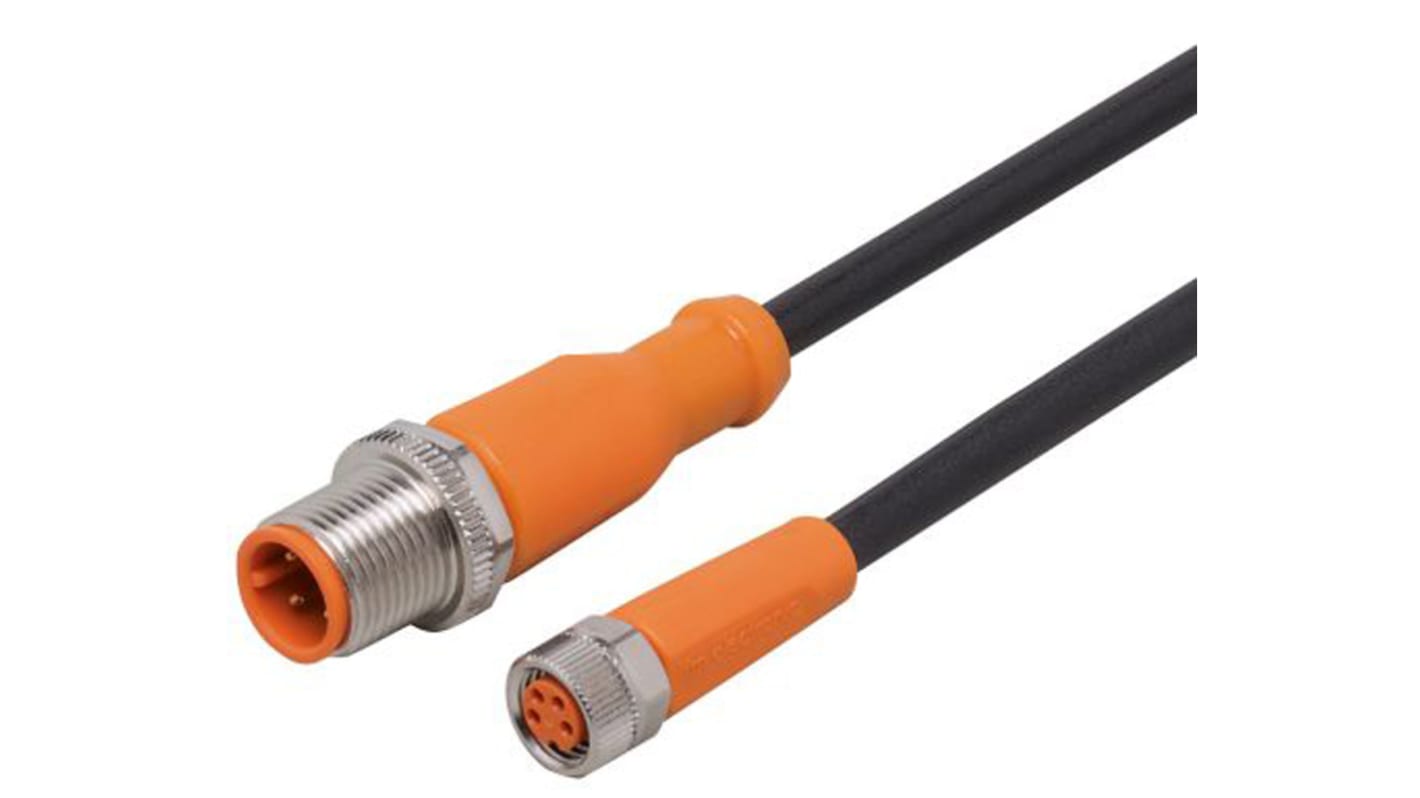 ifm electronic Male 4 way M12 to Female 4 way M8 Sensor Actuator Cable, 2m