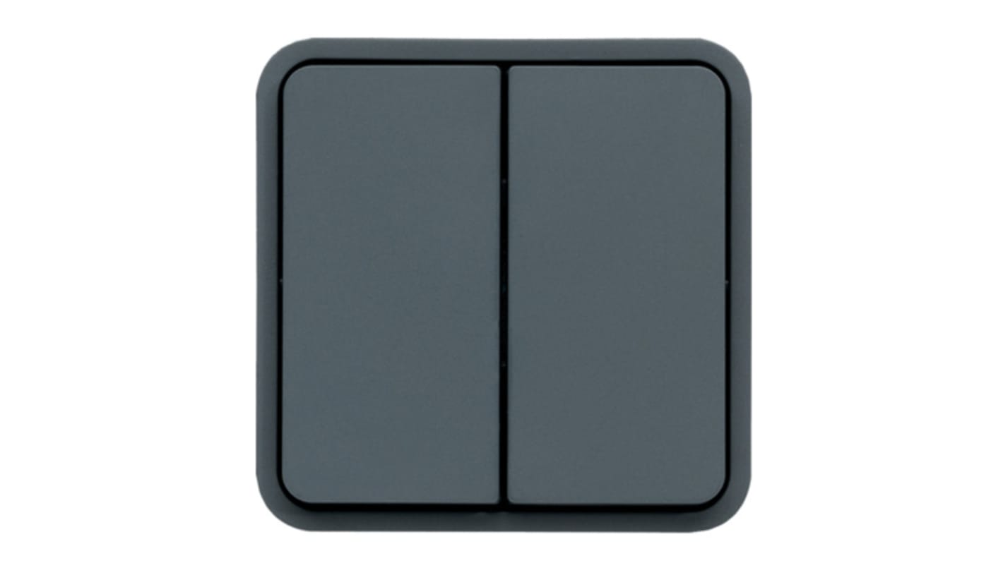 Hager Grey Rocker Light Switch, 1 Gang, WNA