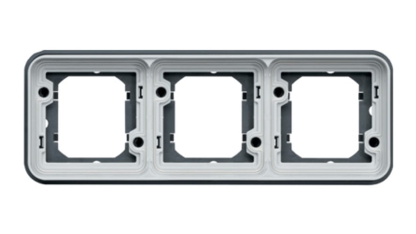 Hager WNA Einbaubox Rahmen, 3-fach, Polypropylen, 23mm, 83mm, 225mm, Grau