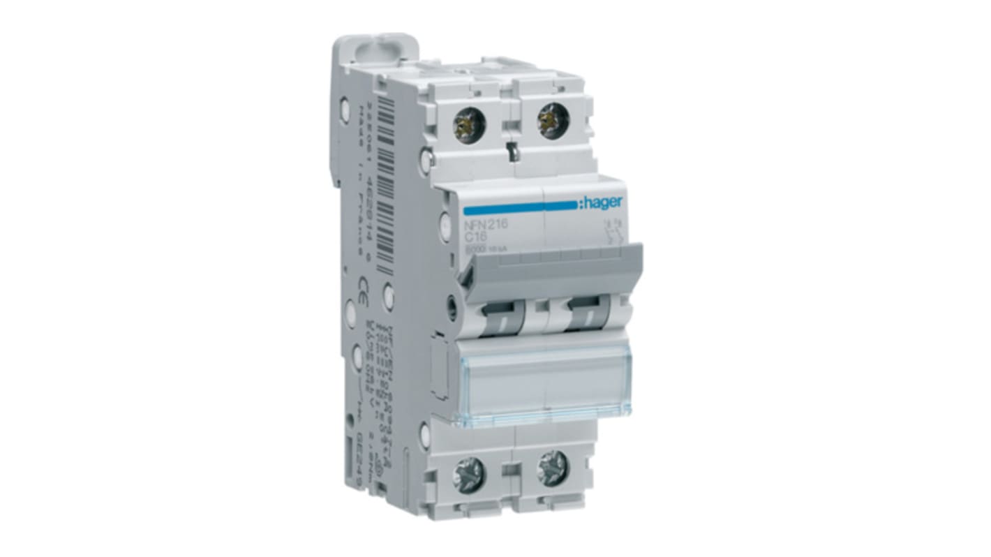 Hager 3A Automatsikring, 2-polet Type C karakteristik