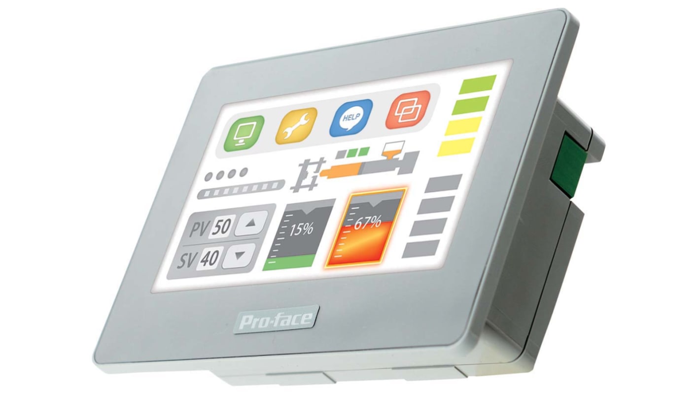 Pro-face Érintőképernyős HMI 4,3 in TFT LCD, GP4100 Szín, 480 x 272pixelek, 124,9x38,8x90,4 mm