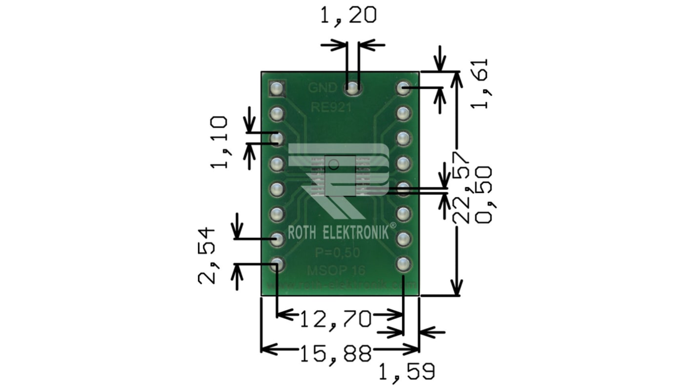 Bővítőkártya RE921, 2 Adapter FR4 22.57 x 15.88 x 1.5mm