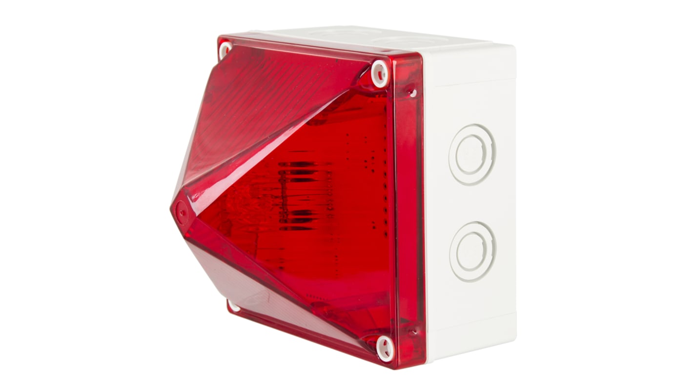 Moflash X700 Synchronous Series Red Flashing Beacon, 230 V, Surface Mount, Wall Mount, Xenon Bulb, IP66, IP67