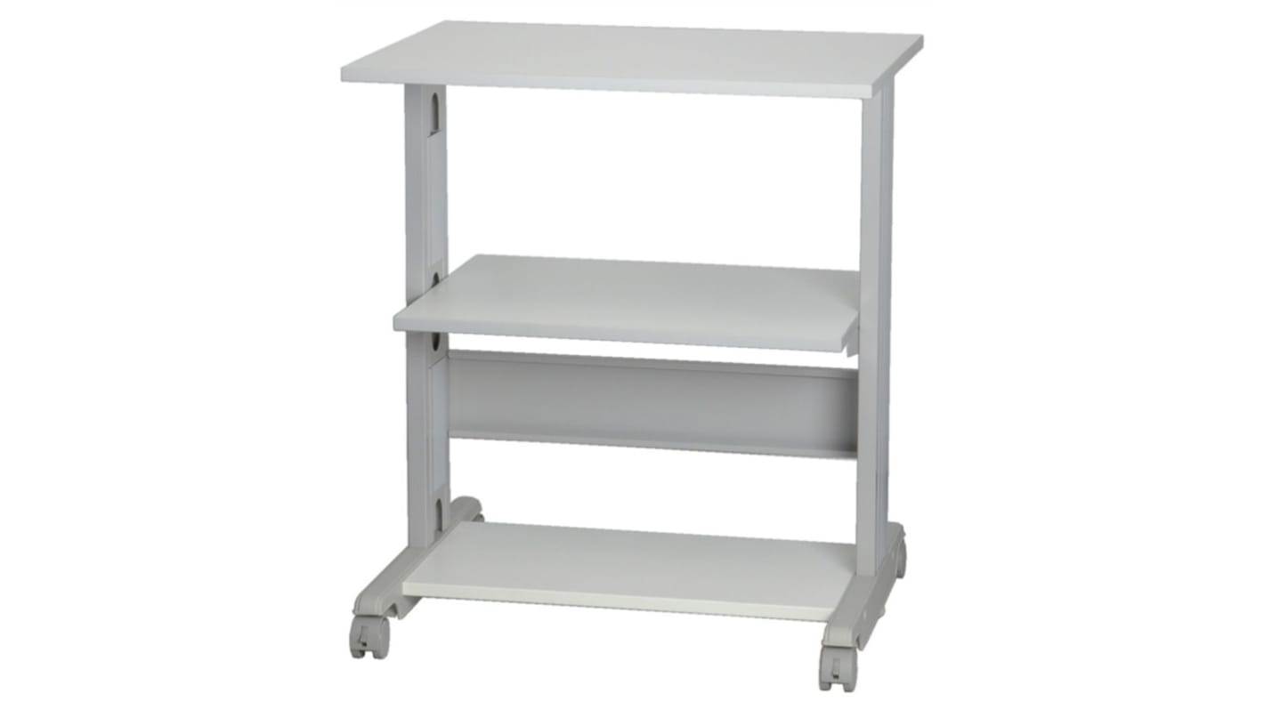 Carrello per stampante Grigio, bianco RS PRO, Sì Metallico, 3 ripiani, carico massimo 30kg