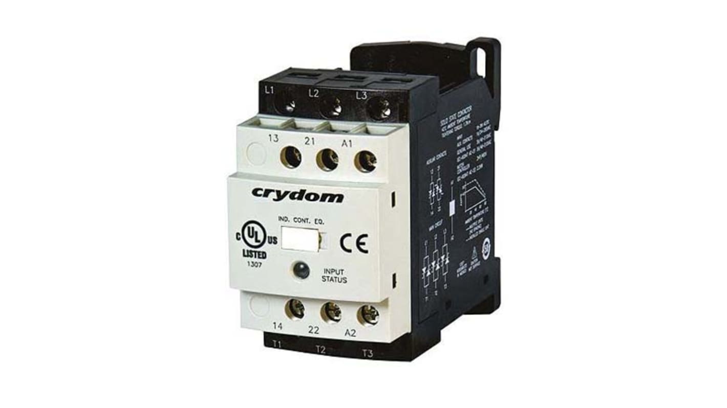Sensata Crydom Crydom DRC Solid State Contactor, 3-Pole, 500 mA, 480 V ac
