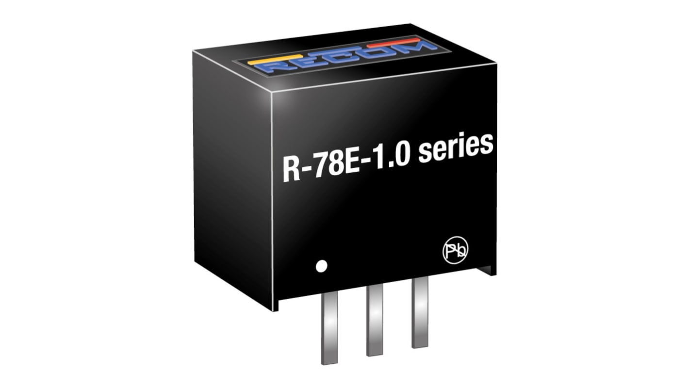 Regolatore switching Recom, ingresso 8 → 28V cc, uscita 5V cc, 1A, 5W