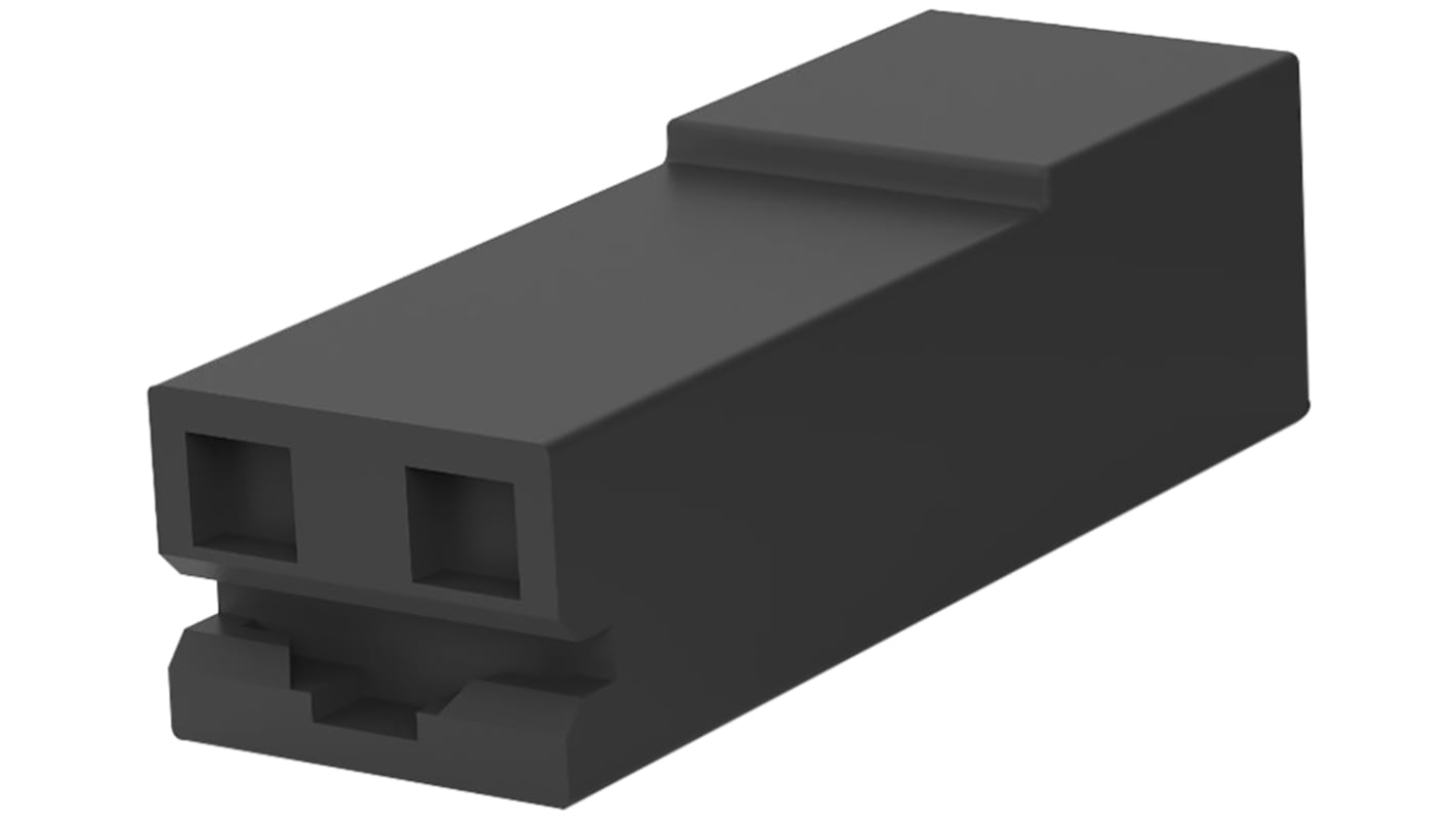 TE Connectivity, Positive Lock .250 Mk II 1 Way Liquid Crystal Polymer Crimp Terminal Housing, 9.78mm Tab Size, Black