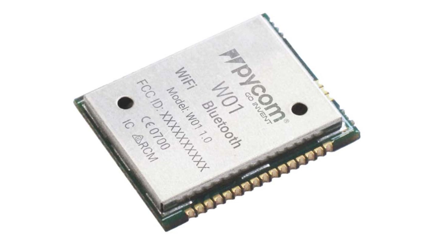 Módulo BLE/WiFi Pycom, Pycom W01, Bluetooth Low Energy (BLE), WiFi, SSL, TLS, WPA, Interfáz I2C, I2S, SPI, UART, 3.3V,