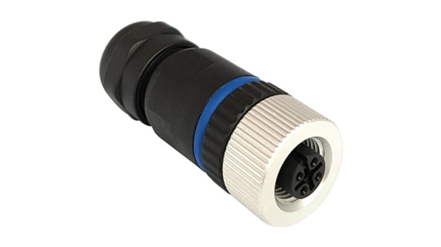 Bulgin Circular Connector, 3 Contacts, Panel Mount, M12 Connector, Socket, Female, IP67, Buccaneer M12 Series