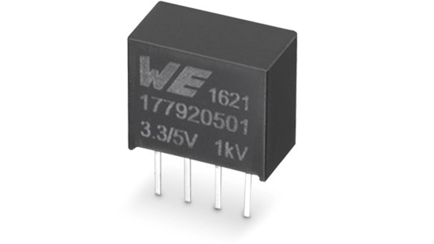 Wurth Elektronik 177920531, 1-Channel, Isolated, Un-Regulated DC-DC Converter, 0mA 4-Pin, SIP