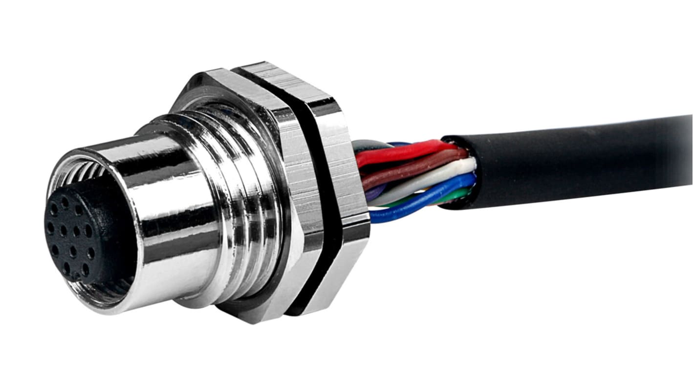 Conector circular RS PRO hembra de 12 vías hembra, IP67 | RS