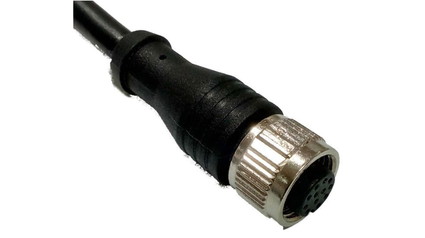 RS PRO Érzékelő-működtető kábel, M12 - Szereletlen - 12 érintkező, 30 V, 1,5 A, 2m