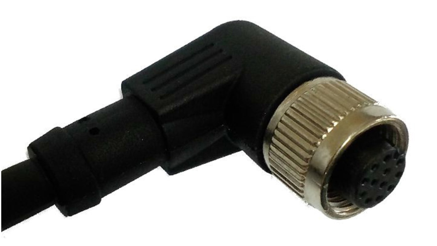 RS PRO Right Angle Female 12 way M12 to Unterminated Sensor Actuator Cable, 2m