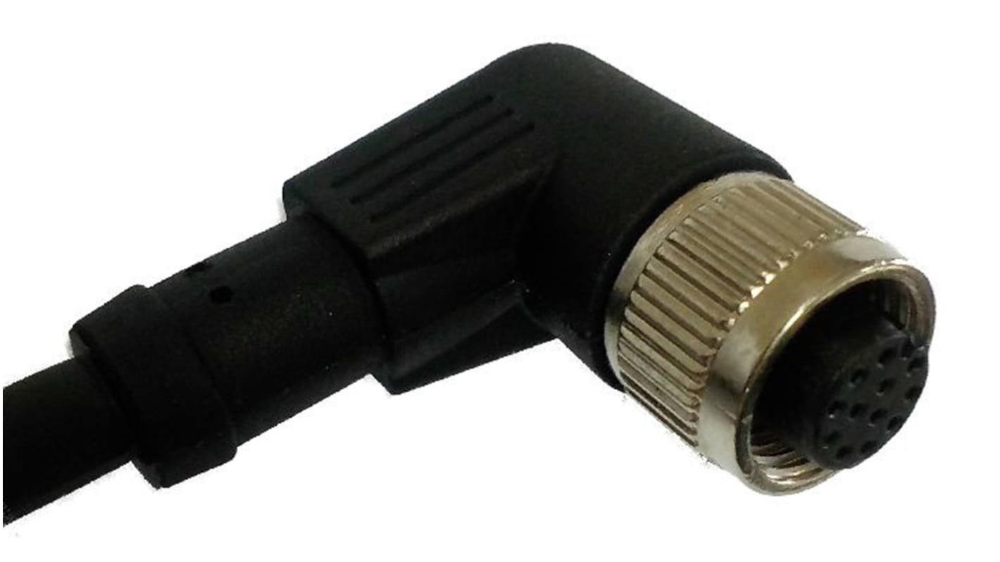 RS PRO Right Angle Female 12 way M12 to Unterminated Sensor Actuator Cable, 5m