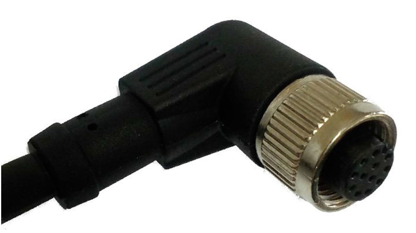 RS PRO Right Angle Female 12 way M12 to Unterminated Sensor Actuator Cable, 5m