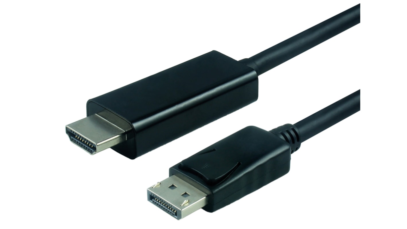 RS PRO DisplayPort kábel, Külső menetes-Külső menetes, 1m